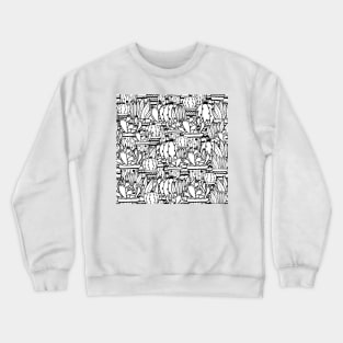 potted plants cactuses and succulents in doodle style Crewneck Sweatshirt